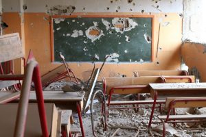 destroyed classroom